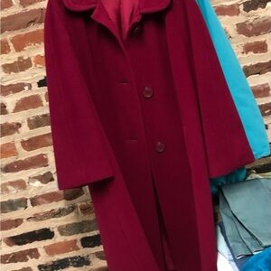 Elegant Women's Burgundy Pea Coat